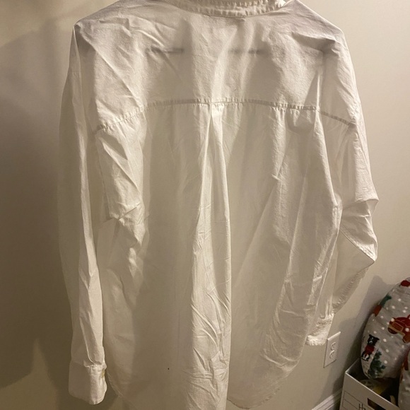 LOFT Crisp White Casual Button Down Shirt size large - Picture 5 of 5